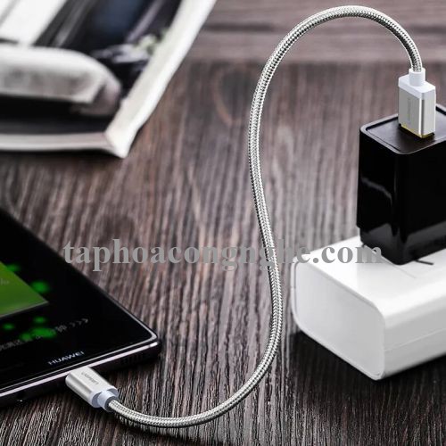 Ugreen 20811 0.5M màu Trắng Dây USB 2.0 sang Type-C đầu nhôm dây bọc vinyl US174 30020811